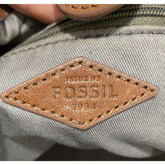 Boho Fossil Black & Brown Leather Tote Purse Hobo Bag Expandable Side Zippers - Picture 10 of 10